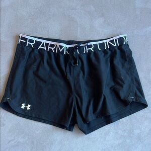 Under Armour Black Athletic Shorts with Elastic Waistband and Logo